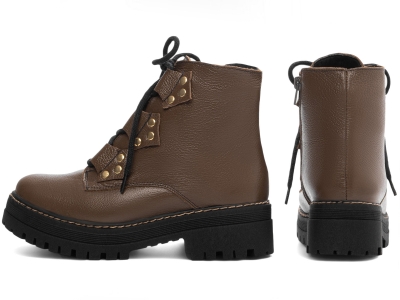  - Bota Coturno Sola Tratorada Couro