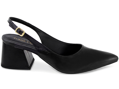  - Sapato Scarpin Slingback Salto Bloco