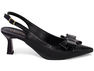  - Scarpin Slingback Salto Taça com Laço