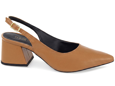 - Sapato Scarpin Slingback Salto Bloco