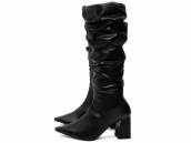  - Bota Franzida Slouchy Bico Fino Salto Grosso Arrasadora
