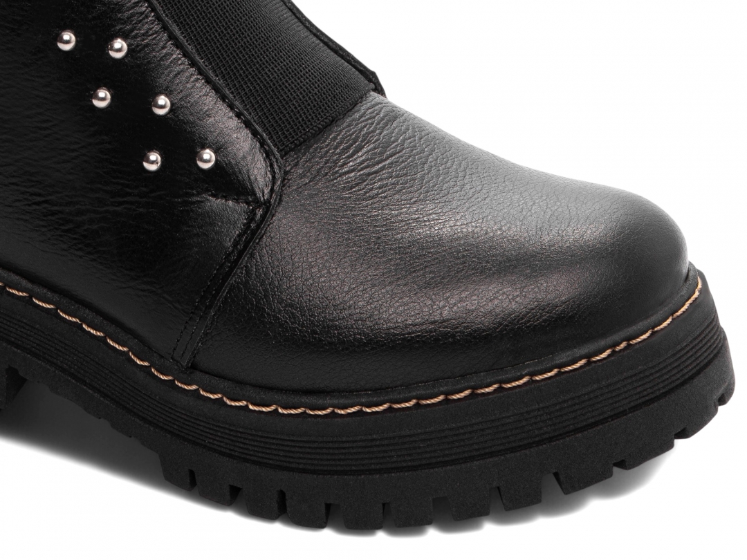 Bota Coturno Sola Tratorada Couro