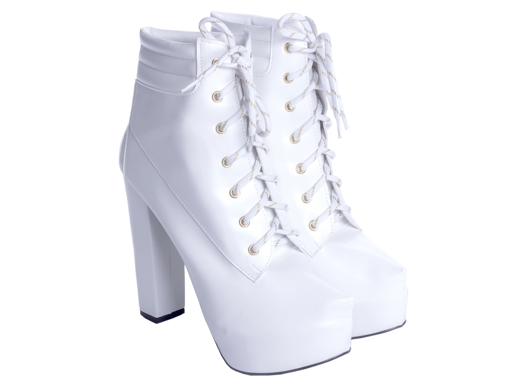 Bota Coturno Meia Pata Napa Branco