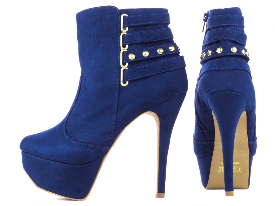 sapato meia pata azul marinho