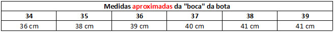 Medias aproximadas boca da bota